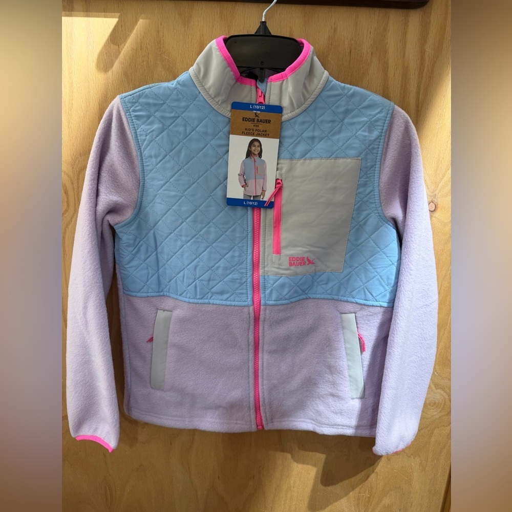 Eddie Bauer Kids' Polar Fleece Jacket in Blue and Pink NWT